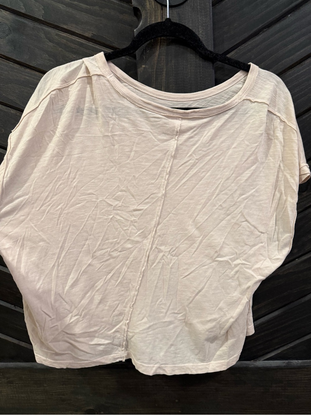 We The Free Pale tan Boxy Short Sleeve Crop Tee - Picture 2 of 3